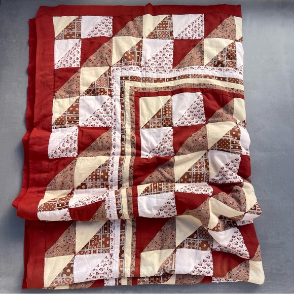 Handmade Patchwork Quilt 64” by 94” - Picture 2 of 9